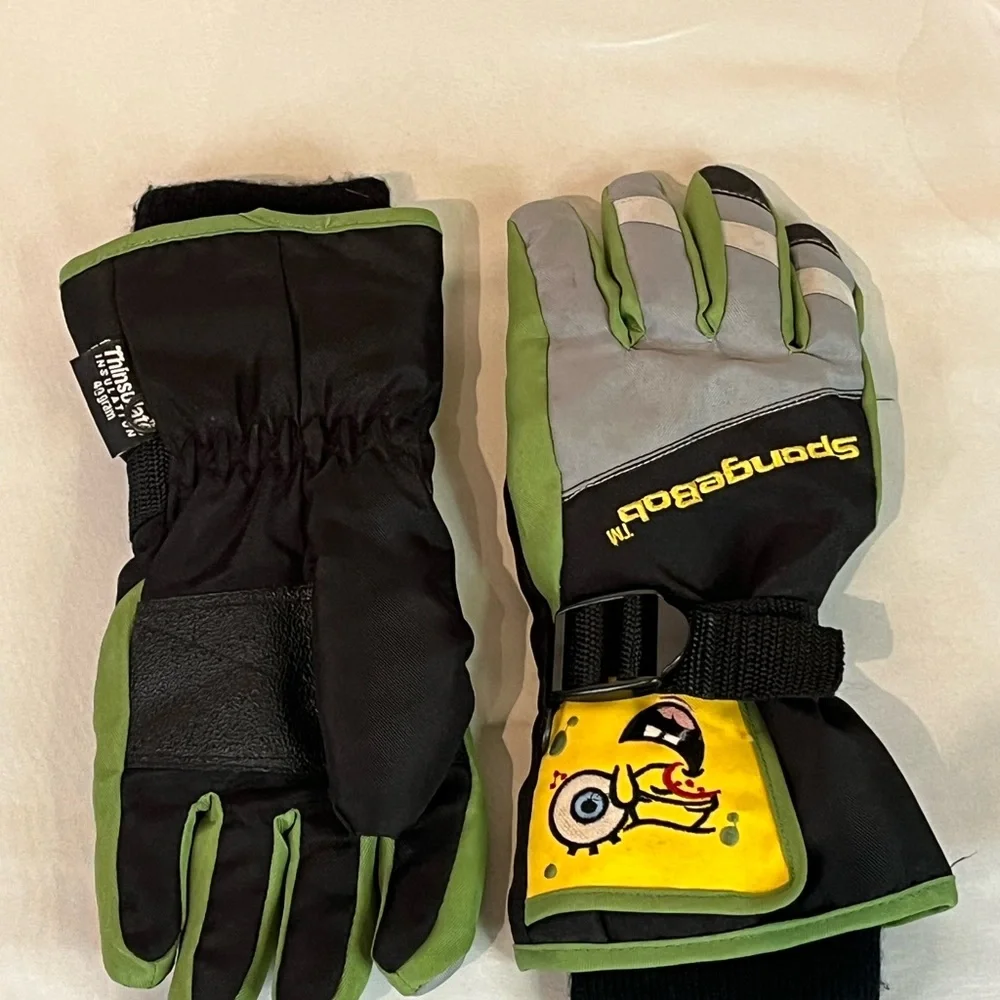 2004 Boys 4-7 M Thinsulate Nickelodeon Nick SpongeBob SquarePants Winter Gloves